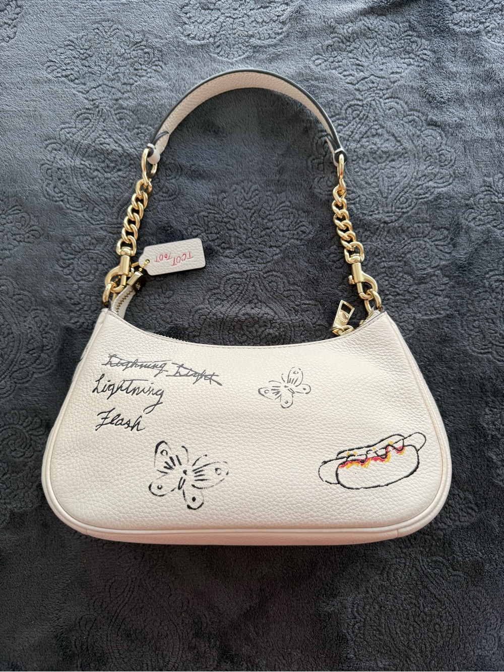 Coach Teri Shoulder & Crossbody Bag With Sketch Print In Chalk Multi CAK17 rex - Picture 4 of 16